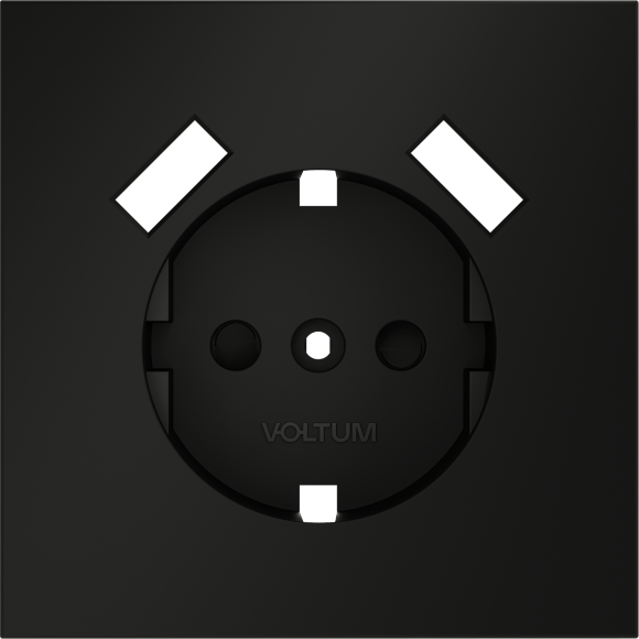 Накладка для розетки с заземлением и защитными шторками, с USB A+A, S70 (черный матовый)