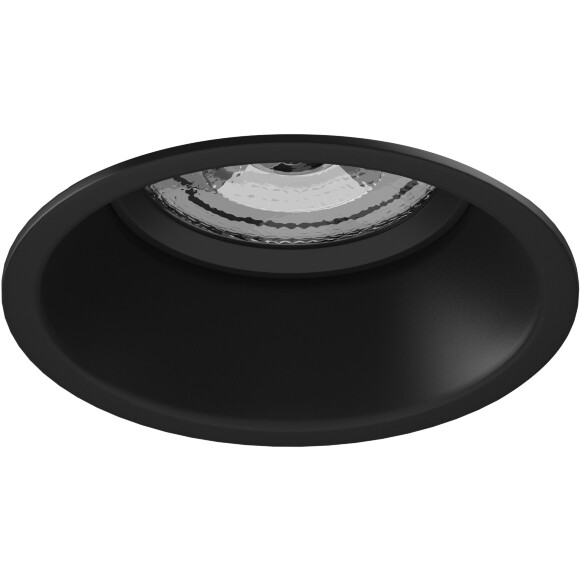 Lightstar 214607-SOLO Черный круглый встраиваемый светильник с углублением, диаметром 8.3 см, под лампу GU10, GU5.3 или LED модуль формата MR16, цоколи не идут в комплекте