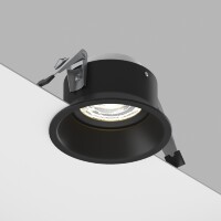Lightstar 214607-SOLO Черный круглый встраиваемый светильник с углублением, диаметром 8.3 см, под лампу GU10, GU5.3 или LED модуль формата MR16, цоколи не идут в комплекте