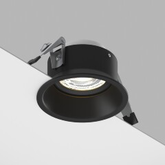 Lightstar 214607-SOLO Черный круглый встраиваемый светильник с углублением, диаметром 8.3 см, под лампу GU10, GU5.3 или LED модуль формата MR16, цоколи не идут в комплекте
