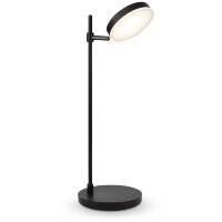 Настольная LED лампа Maytoni Fad MOD070TL-L8B3K 8Вт 3000K 420Лм 120° CRI80, матовый черный металл, металлический корпус, поворотный цилиндрический плафон, сенсорный диммер на корпусе