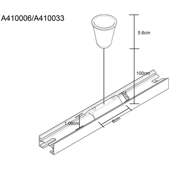 Подвес 1шт для накладных однофазных шинопроводов Arte Lamp A410006