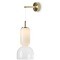 Freya Ore FR5636WL-L6G Дизайнерское настенное LED-бра в стиле модерн, 6 Вт, 3000К, CRI 80, 400 лм, 120°, 220В, металл латунь, плафон белое стекло, без выключателя на корпусе, габариты 580x200x130 мм