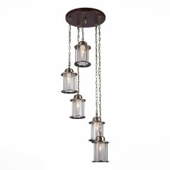 SL150.303.05 Люстра подвесная ST-Luce Бронза, Коричневый/Прозрачный с эфектом трещин E27 5*40W VOLANTINO SL150.303.05 Люстра подвесная ST-Luce Бронза, Коричневый/Прозрачный с эфектом трещин E27 5*40W VOLANTINO