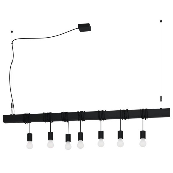 39938 TOWNSHEND-B Подвесная люстра с 7 лампами E27, 320Вт, черный