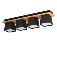 390008 RUSCIO Потолочный светильник с 4 лампами E27, 40Вт, дерево/металл, белый/коричневый, IP20 390008 RUSCIO Потолочный светильник с 4 лампами E27, 40Вт, дерево/металл, белый/коричневый, IP20