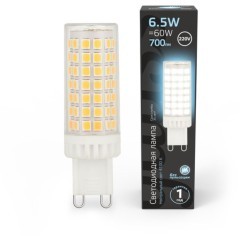 107309206 Лампа Gauss G9 AC185-265V 6,5W 770lm 4100K керамика LED 1/10/200 107309206 Лампа Gauss G9 AC185-265V 6,5W 770lm 4100K керамика LED 1/10/200