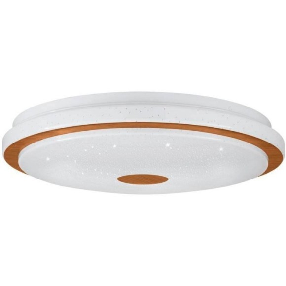 900598 Настенно-потолочный светильник LANCIANO 1, LED 24W, 1900lm, H75, ?400, сталь, дерево, белый, коричневый/пластик с эффектом кристаллов, белый, х