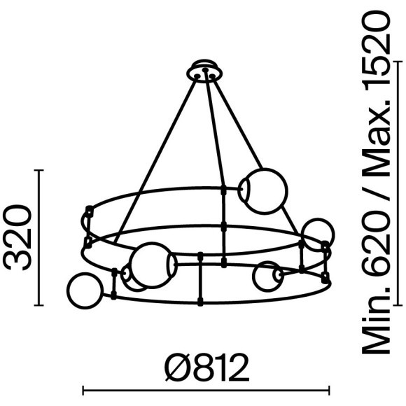 Подвесной светильник кольцом Maytoni MOD317PL-06G Balance под лампы 6xG9 40W