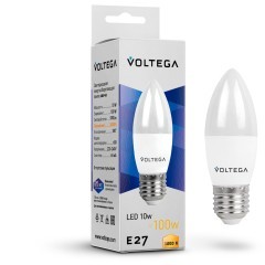 Светодиодная лампа Voltega Simple Candle 10W 3000K E27 180° 7240 Светодиодная лампа Voltega Simple Candle 10W 3000K E27 180° 7240