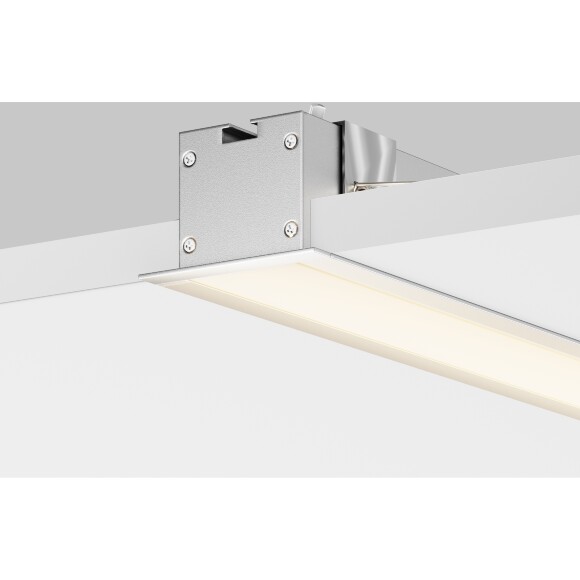 Maytoni Technical LL313007 Встраиваемый современный профильный линейный светодиодный светильник длиной 200 см, серебристый алюминий, белый рассеиватель, 2000x50x35мм, LED 20Вт 3000K 3000Лм CRI90 120° IP33 220V