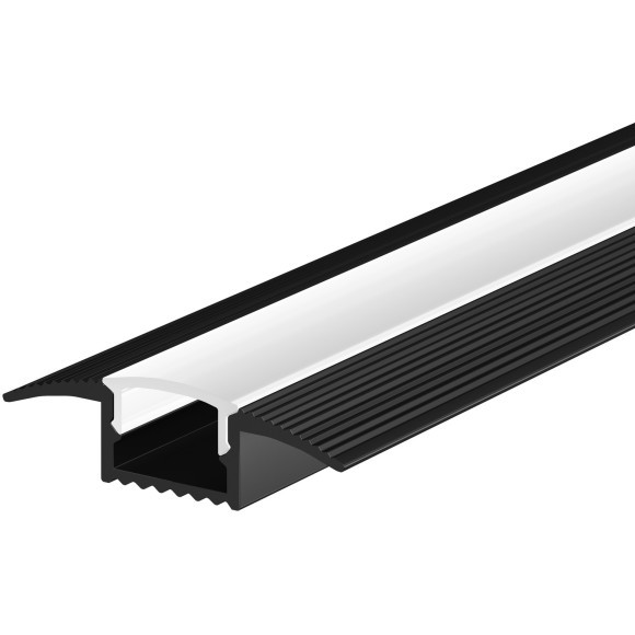 Алюминиевый 2м черный профиль встраиваемый в пол 37x10мм Maytoni ALM-3710-S-2M арт 636023