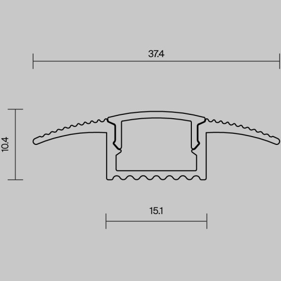 Алюминиевый 2м черный профиль встраиваемый в пол 37x10мм Maytoni ALM-3710-S-2M арт 636023