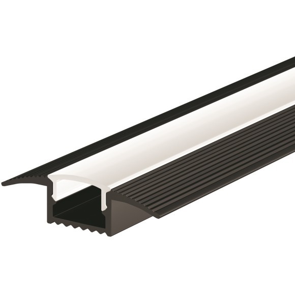 Алюминиевый 2м черный профиль встраиваемый в пол 37x10мм Maytoni ALM-3710-S-2M арт 636023