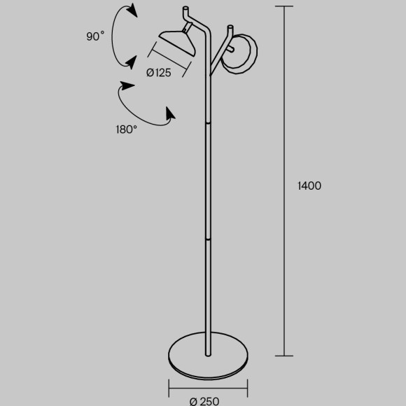 Напольный светильник (торшер) Maytoni MOD451FL-L16B3K