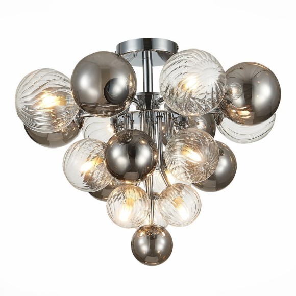 SL1124.102.10 Люстра потолочная ST-Luce Хром/Дымчатый,Прозрачный G9 10*5W (из 2-х коробок) VINETTO