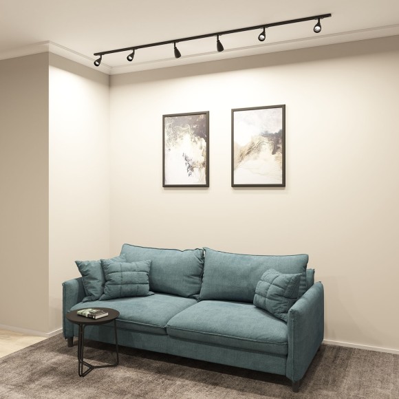 Однофазный двужильный трековый светильник Denkirs DK6050-BK BELL под сменную лампу GU10