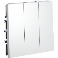 Выключатель встраиваемый VOLTUM S70 трехклавишный 10А, (белый матовый)