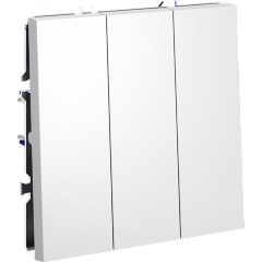 Выключатель встраиваемый VOLTUM S70 трехклавишный 10А, (белый матовый)