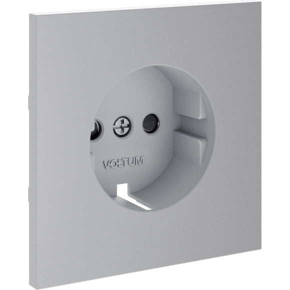 Накладка для розетки с заземлением и защитными шторками, S70 (серый)