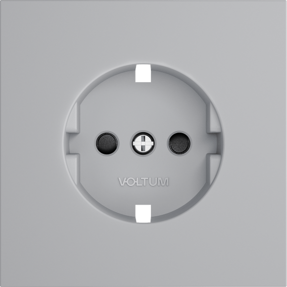 Накладка для розетки с заземлением и защитными шторками, S70 (серый)