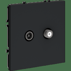 Розетка телевизионная встраиваемая VOLTUM S70 оконечная TV+SAT, (графит)