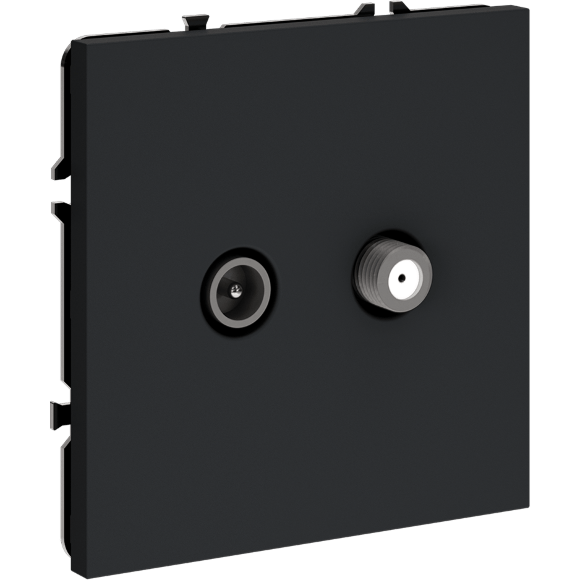 Розетка телевизионная встраиваемая VOLTUM S70 оконечная TV+SAT, (графит)