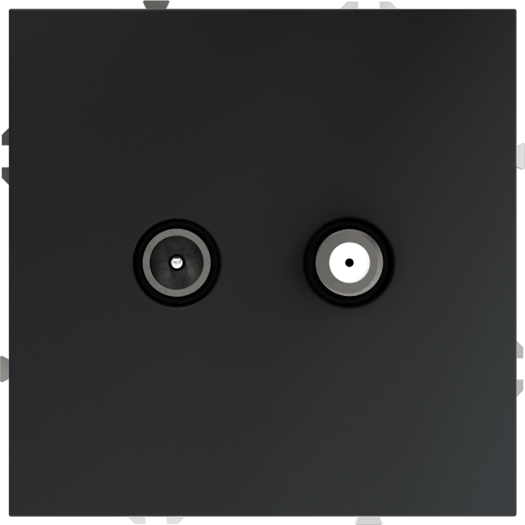 Розетка телевизионная встраиваемая VOLTUM S70 оконечная TV+SAT, (графит)