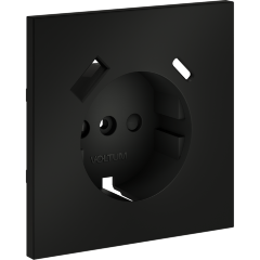 Накладка для розетки с заземлением и защитными шторками, с USB A+C, S70 (черный матовый)