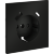 Накладка для розетки с заземлением и защитными шторками, с USB A+C, S70 (черный матовый)
