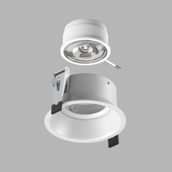 Lightstar 214606-SOLO Белый круглый встраиваемый светильник с углублением, диаметром 8.3 см, под лампу GU10, GU5.3 или LED модуль формата MR16, цоколи не идут в комплекте