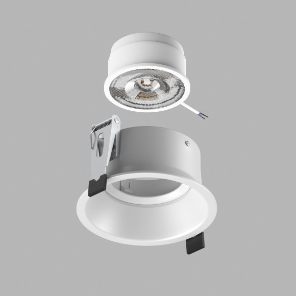 Lightstar 214606-SOLO Белый круглый встраиваемый светильник с углублением, диаметром 8.3 см, под лампу GU10, GU5.3 или LED модуль формата MR16, цоколи не идут в комплекте