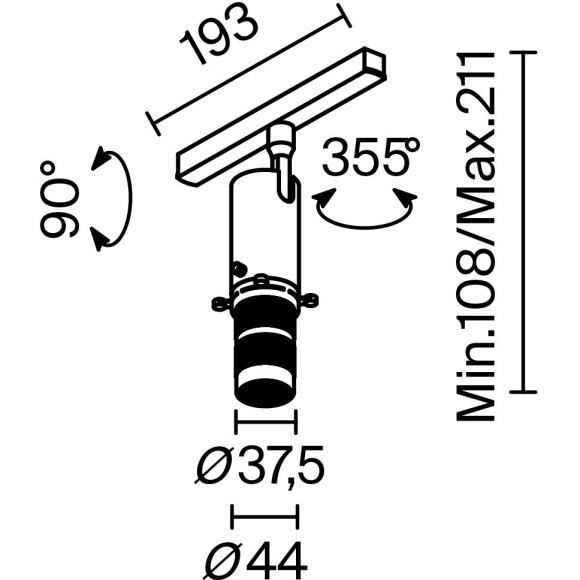 TR108-4-10W3K-DS-B Трековый магнитный SMART (App, Bluetooth Mesh, Алиса) светодиодный светильник Maytoni Exility CRI90+ 2700-6000К 290Лм 20-35° 10Вт