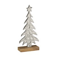 427131 Статуэтка Елка BALIGUIAN, L108, B50, H240, алюминий, дерево, цвет матовый никель, коричневый