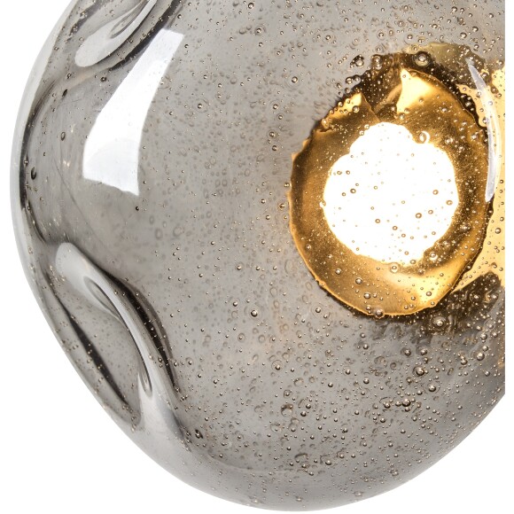 Freya Mote FR5601WL-01GR Светильник светодиодный настенно-потолочный, основание латунь, плафон дымчатое стекло нестандартной формы с вкраплениями, CCT перекл. цветовой температуры LED 5Вт 2700-3000-4000K 350Лм CRI80 180° IP20 220V