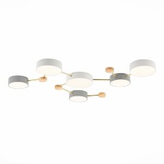 SLE600102-06 Светильник потолочный Золотистый, Светлое дерево/Белый, Серый LED 6*15W 4000K DOSSENA SLE600102-06 Светильник потолочный Золотистый, Светлое дерево/Белый, Серый LED 6*15W 4000K DOSSENA