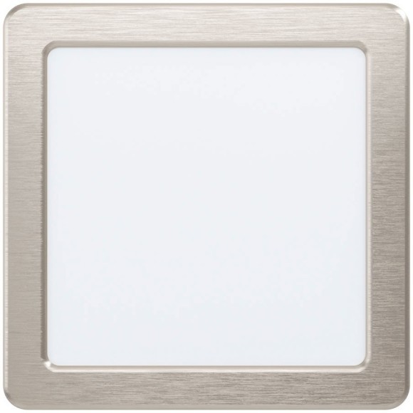 99168 EGLO FUEVA 5 (Фуэва 5) встраиваемый квадратный LED-светильник, 11 Вт, 1350 лм, 3000 К, IP20, матовый никель, 166x166 мм