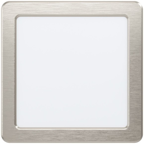 99168 EGLO FUEVA 5 (Фуэва 5) встраиваемый квадратный LED-светильник, 11 Вт, 1350 лм, 3000 К, IP20, матовый никель, 166x166 мм