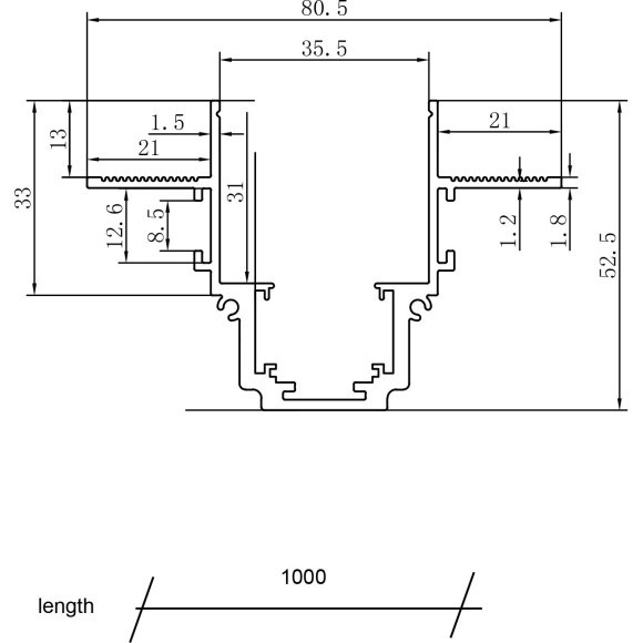 Магнитный 1м встраиваемый в ГКЛ 12.5мм шинопровод Maytoni Gravity TRX010-421W