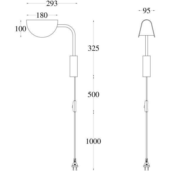 Бра с выключателем Mollis MOD126WL-01B