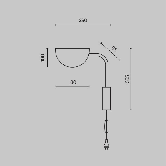 Бра с выключателем Mollis MOD126WL-01B