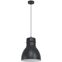 43621 Подвесной потолочный светильник (люстра) EBURY, 1Х60W, E27, H1100, Ø380,  сталь, черный/белый