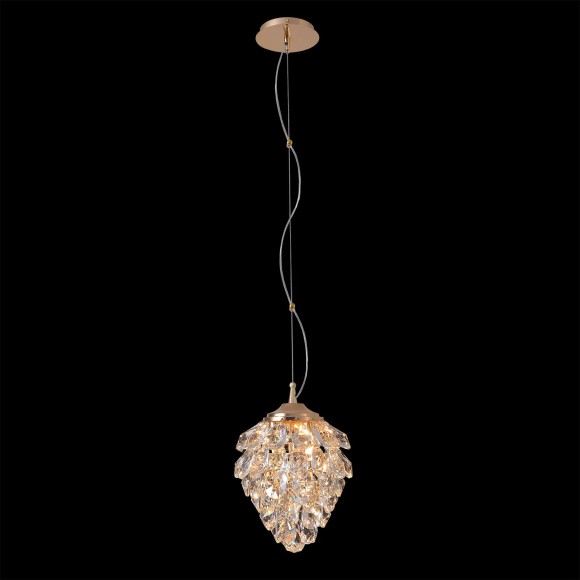 Светильник подвесной Crystal Lux CHARME SP2 GOLD/TRANSPARENT