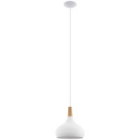 901178 Подвес SABINAR, 1х40W(E27), Ø280, сталь, белый/дерево, коричневый