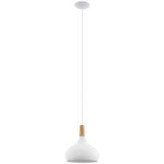 901178 Подвес SABINAR, 1х40W(E27), Ø280, сталь, белый/дерево, коричневый