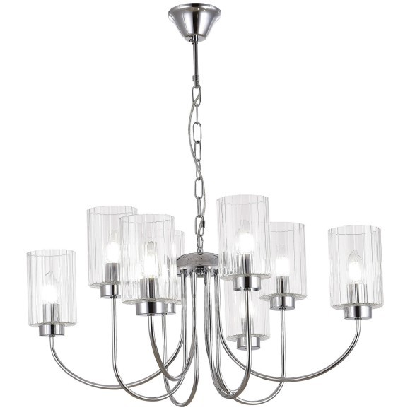 SLE1127-103-08 Светильник подвесной Хром/Прозрачный E14 8*40W TILDA SLE1127-103-08 Светильник подвесной Хром/Прозрачный E14 8*40W TILDA