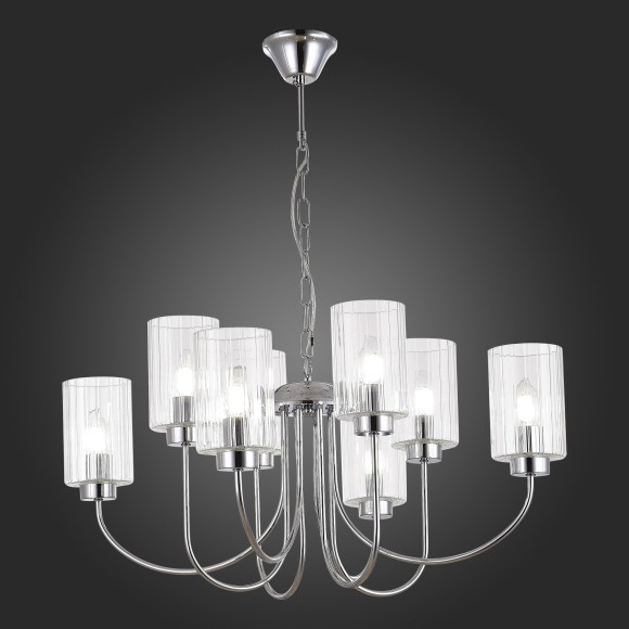 SLE1127-103-08 Светильник подвесной Хром/Прозрачный E14 8*40W TILDA SLE1127-103-08 Светильник подвесной Хром/Прозрачный E14 8*40W TILDA