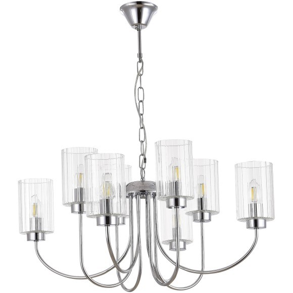 SLE1127-103-08 Светильник подвесной Хром/Прозрачный E14 8*40W TILDA SLE1127-103-08 Светильник подвесной Хром/Прозрачный E14 8*40W TILDA