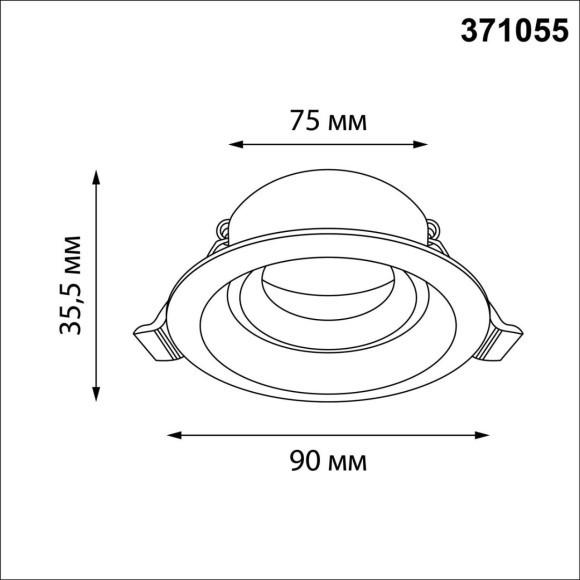371055 WIR NT26 000 черный Светильник встраиваемый IP20 GU10 12W 220-240V CLOUD