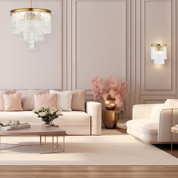 SL1230.302.08 Люстра потолочная ST-Luce Латунь/Прозрачный E14 8*60W STABIA